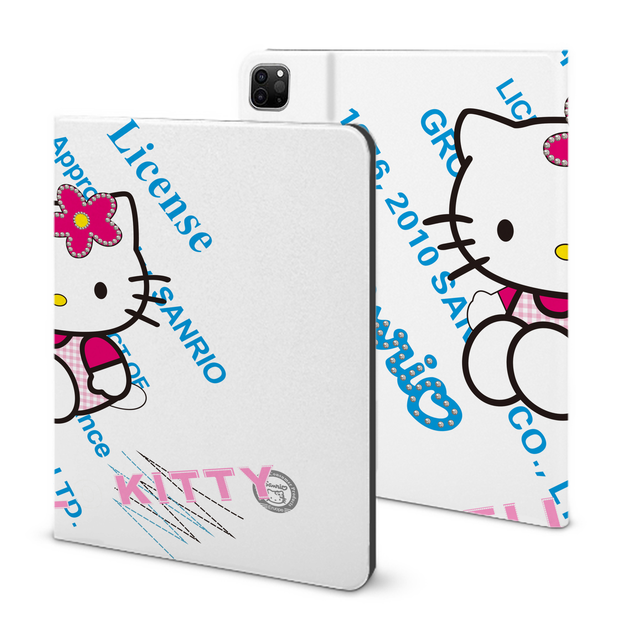 （画像用） Hello Kitty ハローキティ IPad ケース ブック型 PUレザー TPU 耐衝撃 軽量 薄型 ペン収納なし 全面保護 IPad 各モデル対応
